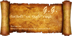 Galbács Györgyi névjegykártya